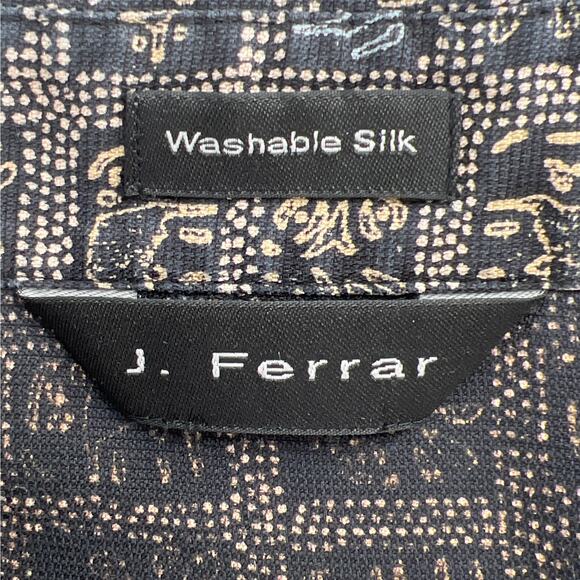 J Ferrar elephant print silk shirt - Picture 4 of 4